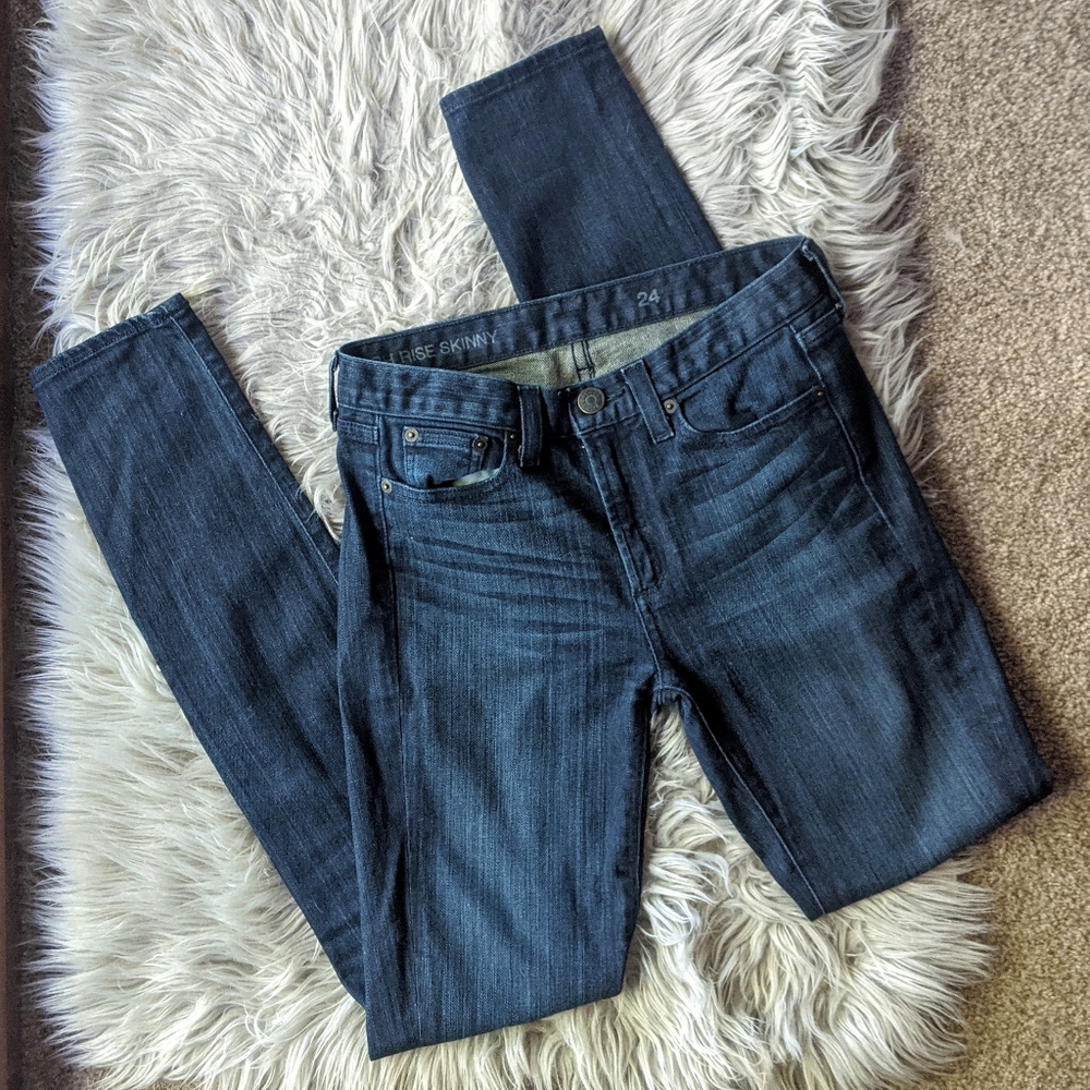 J.Crew High Rise Skinny Jeans Dark Wash sz 24